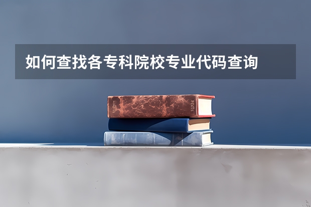 如何查找各专科院校专业代码查询
