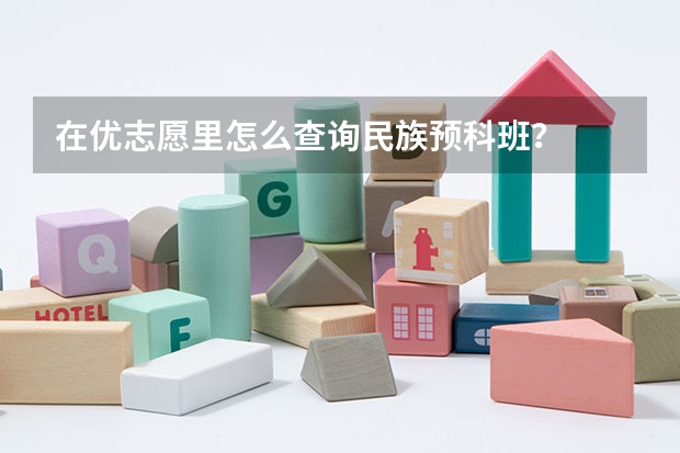 在优志愿里怎么查询民族预科班?
