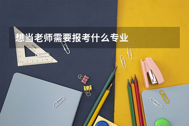 想当老师需要报考什么专业