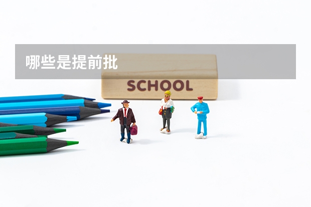 哪些是提前批