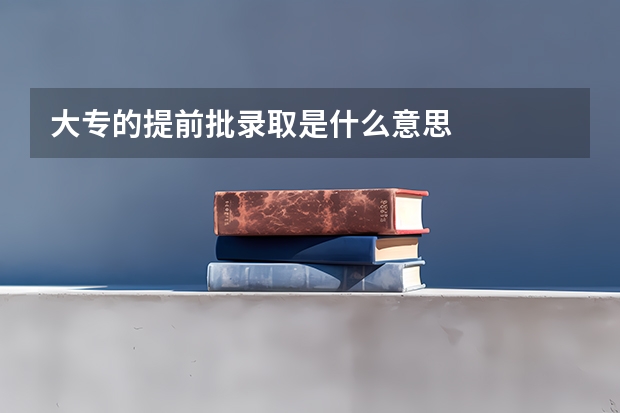 大专的提前批录取是什么意思