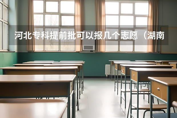 河北专科提前批可以报几个志愿（湖南提前批可以报几个学校几个专业）