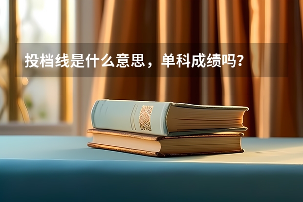 投档线是什么意思，单科成绩吗？