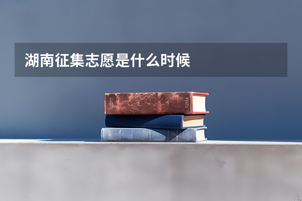 湖南征集志愿是什么时候