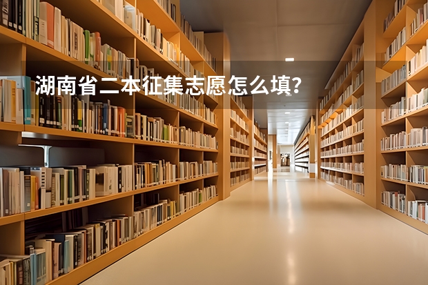 湖南省二本征集志愿怎么填？