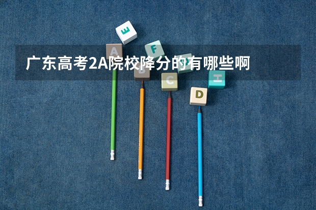 广东高考2A院校降分的有哪些啊