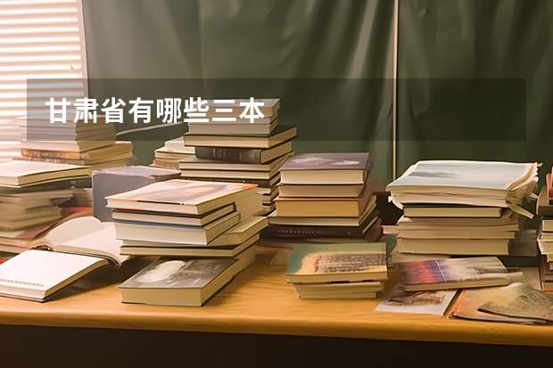 甘肃省有哪些三本