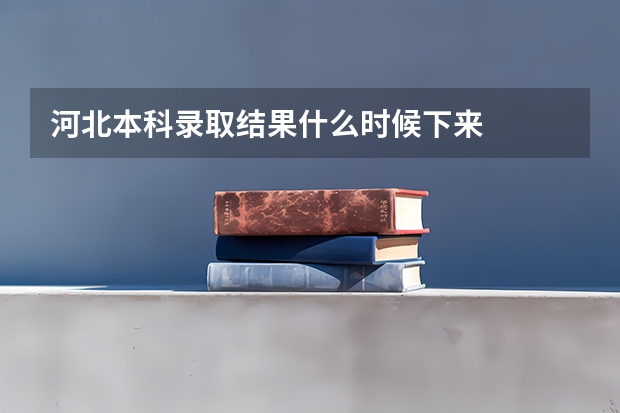 河北本科录取结果什么时候下来