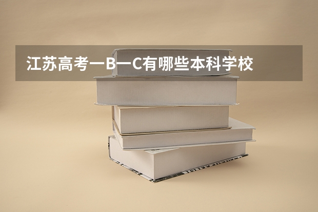 江苏高考一B一C有哪些本科学校