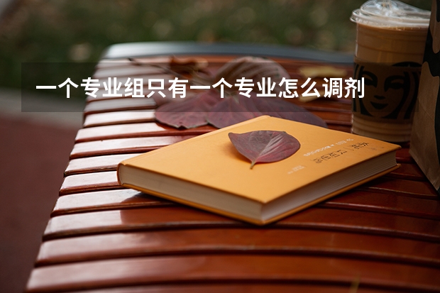 一个专业组只有一个专业怎么调剂