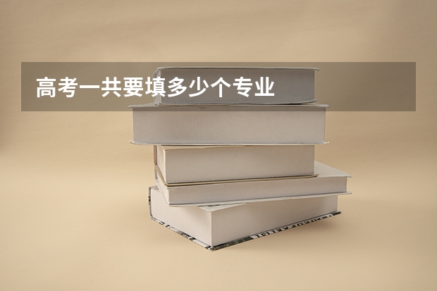 高考一共要填多少个专业