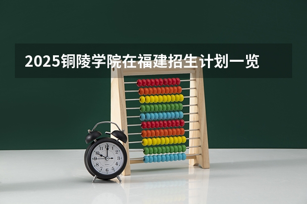 2025铜陵学院在福建招生计划一览表
