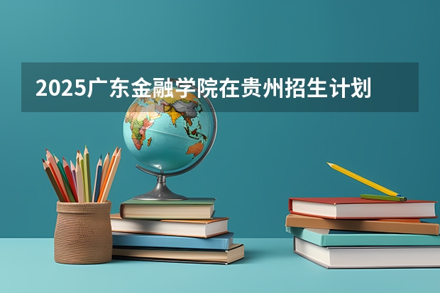 2025广东金融学院在贵州招生计划一览表