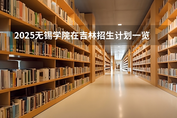 2025无锡学院在吉林招生计划一览表