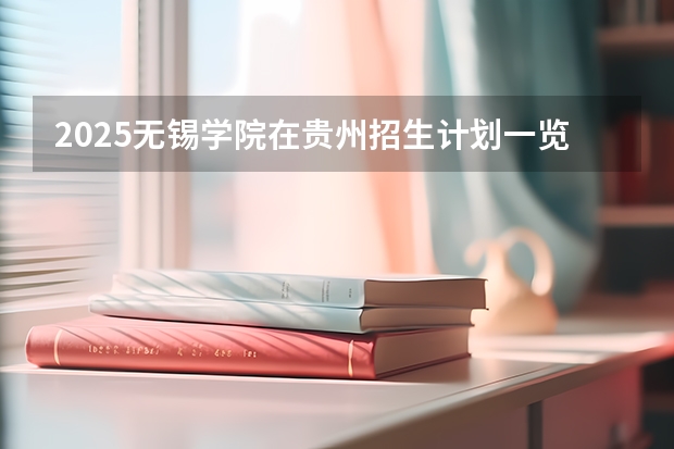 2025无锡学院在贵州招生计划一览表