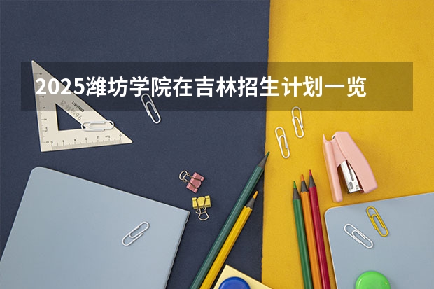 2025潍坊学院在吉林招生计划一览表